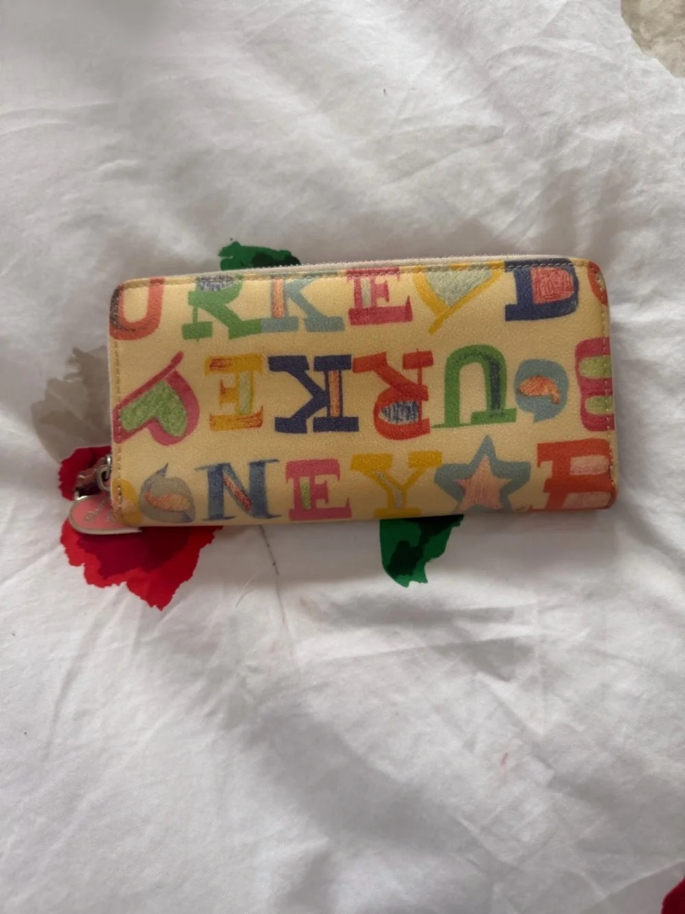 Dooney & Bourke Multicolor Logo Heart Charm Wallet - Picture 1 of 5